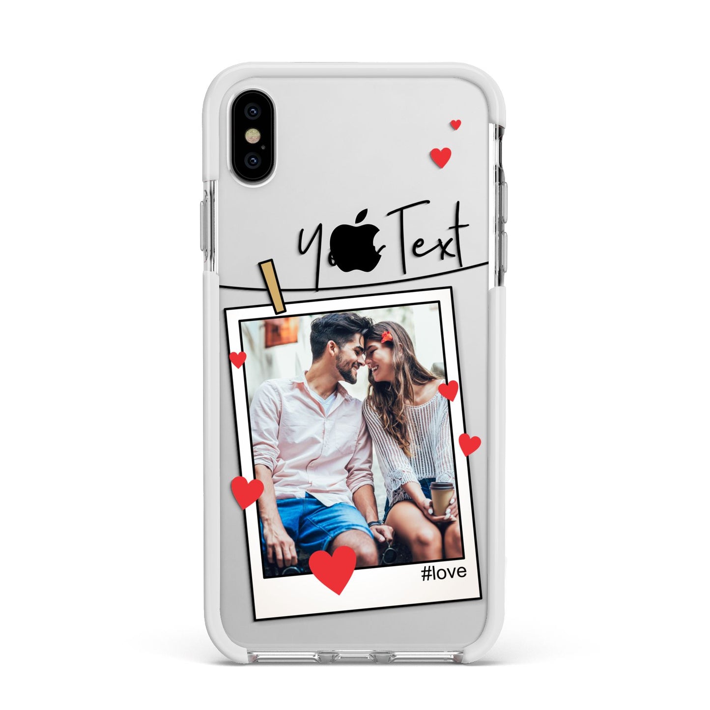 Valentine s Photo Apple iPhone Xs Max Impact Case White Edge on Silver Phone