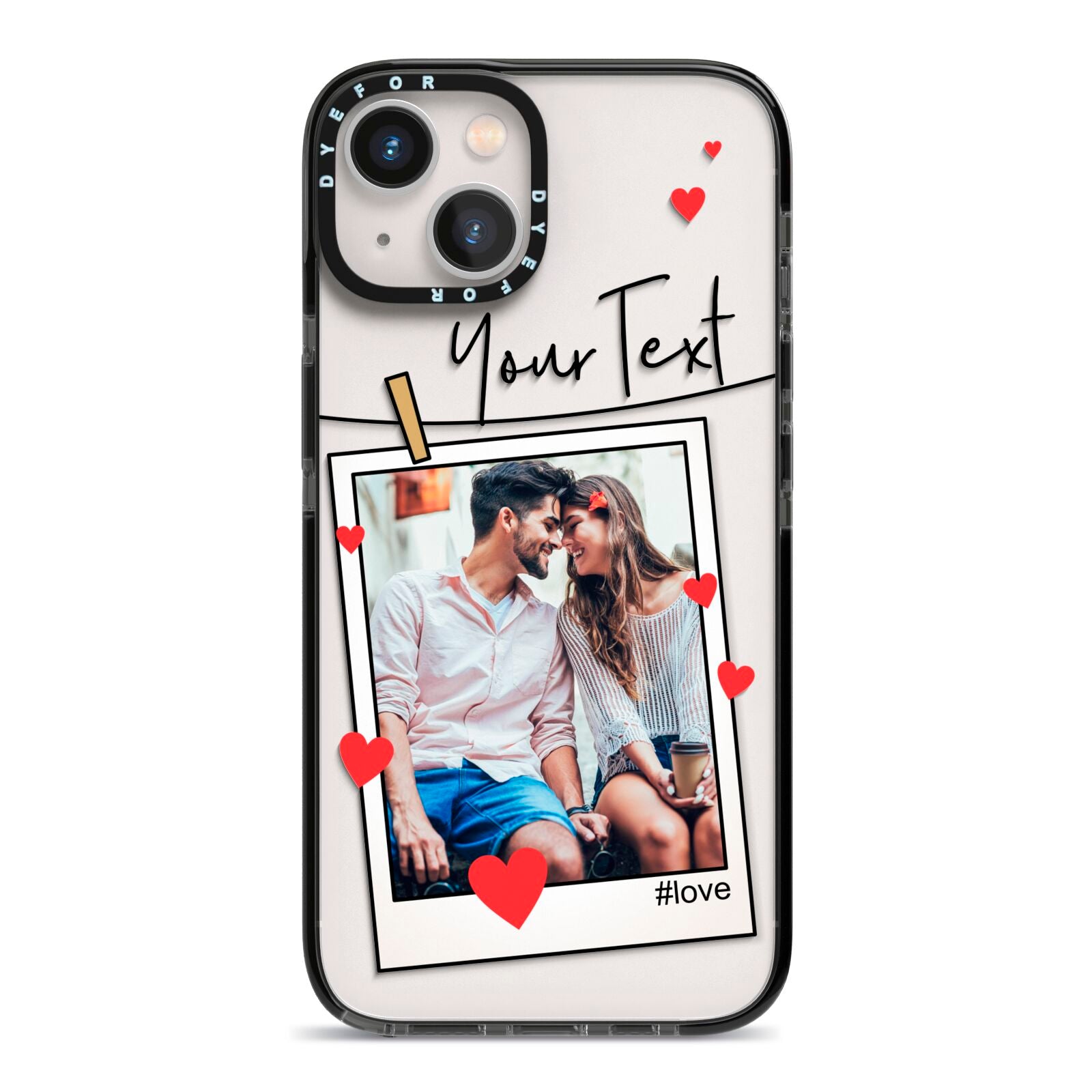 Valentine s Photo iPhone 13 Black Impact Case on Silver phone