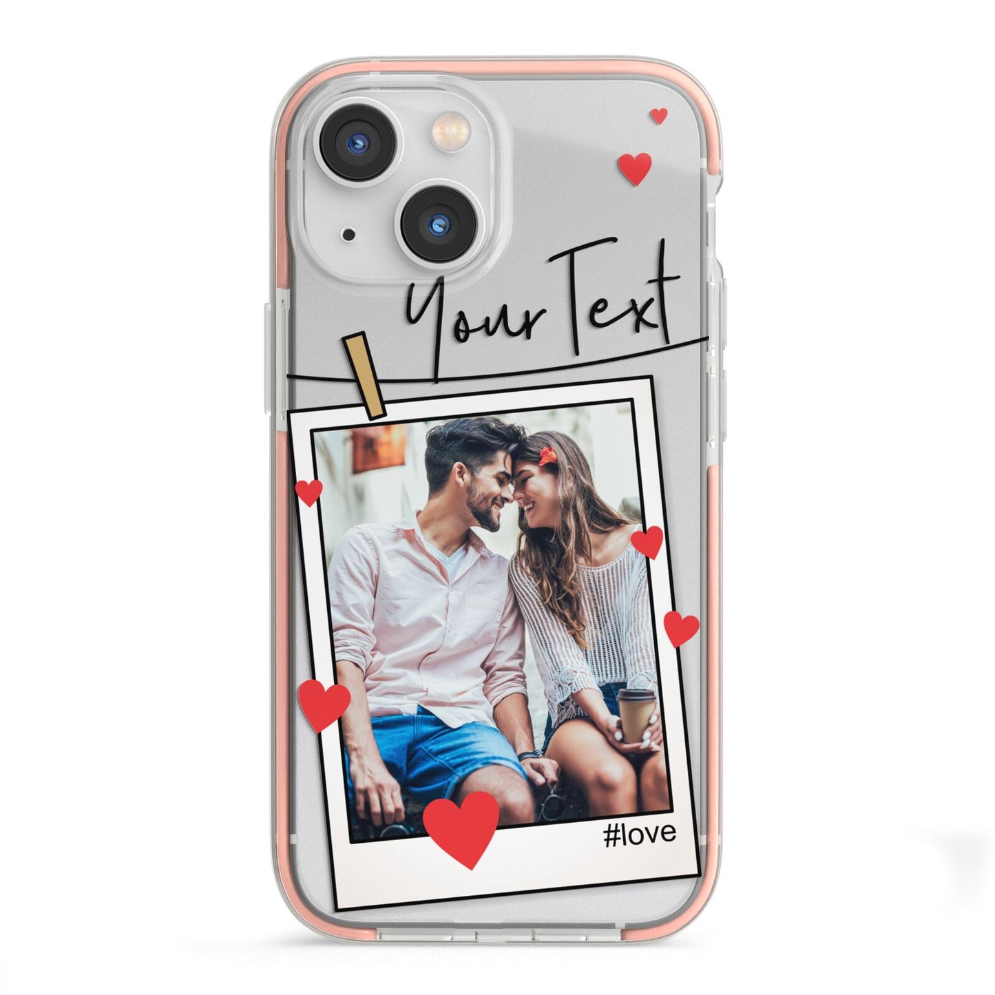 Valentine s Photo iPhone 13 Mini TPU Impact Case with Pink Edges