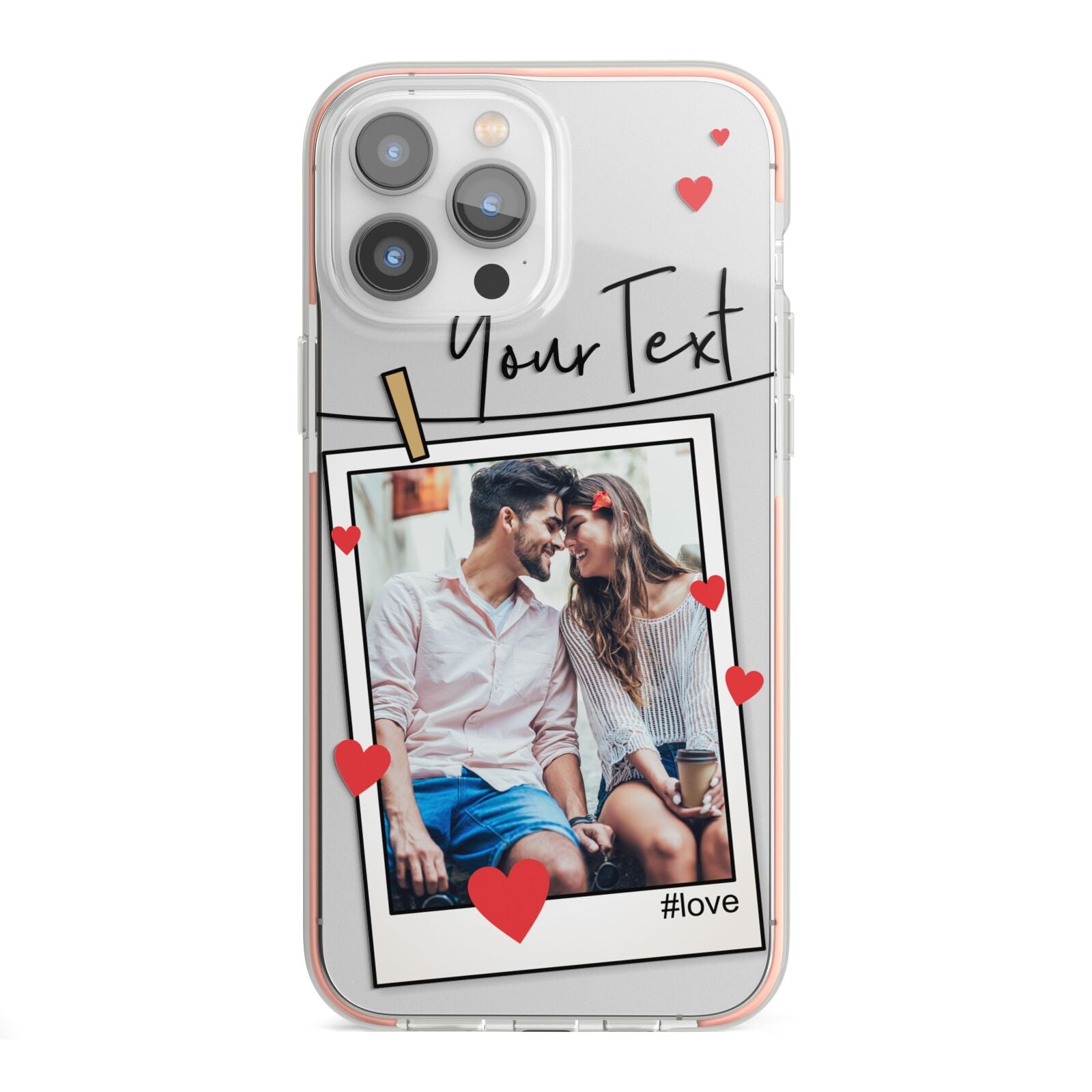 Valentine s Photo iPhone 13 Pro Max TPU Impact Case with Pink Edges