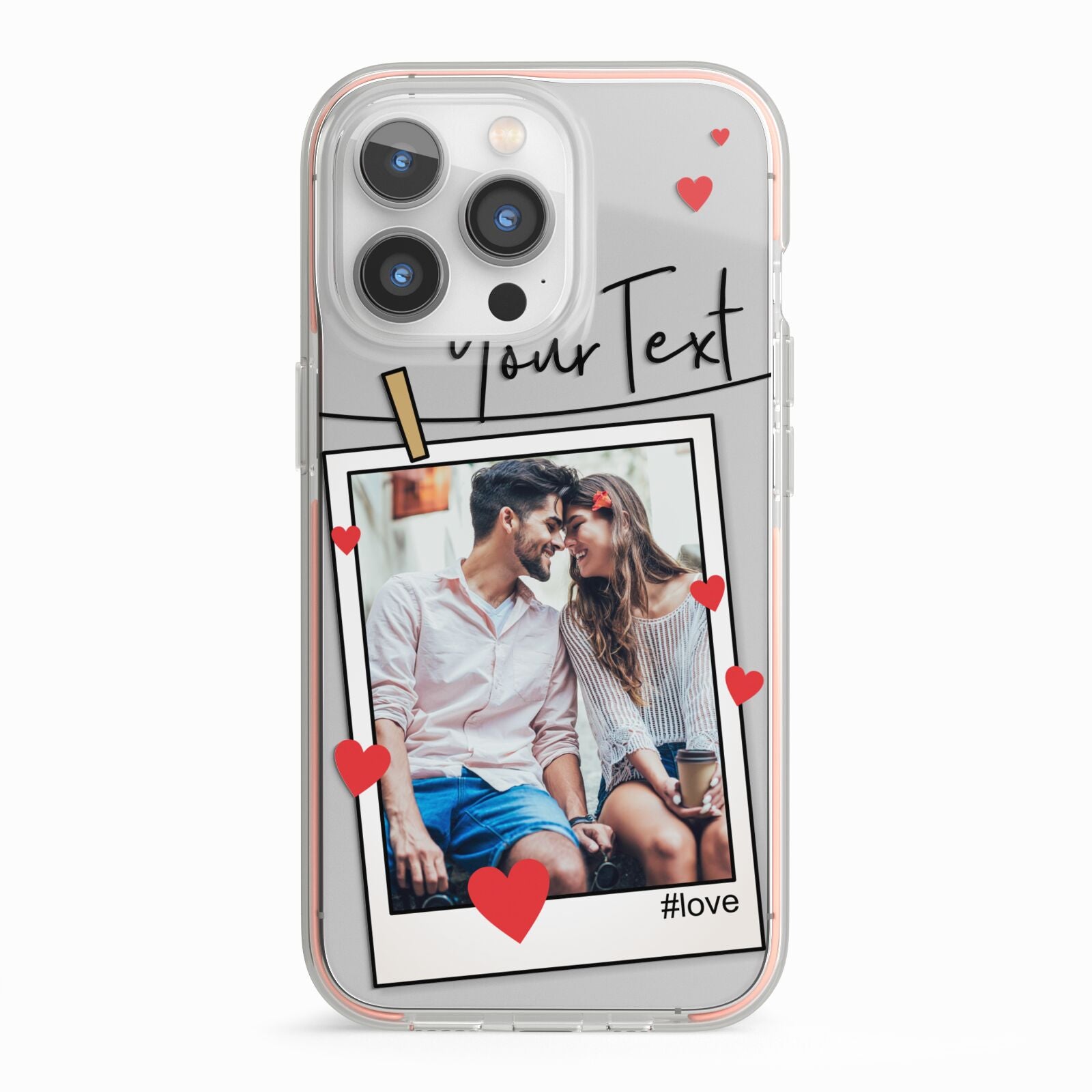 Valentine s Photo iPhone 13 Pro TPU Impact Case with Pink Edges