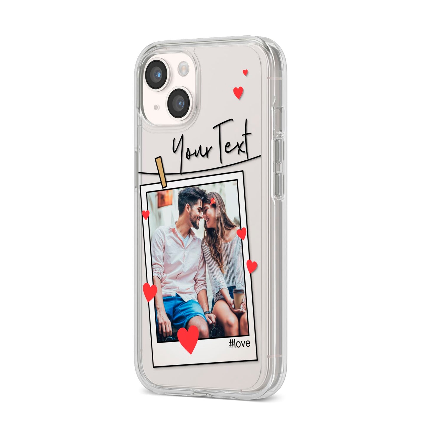 Valentine s Photo iPhone 14 Clear Tough Case Starlight Angled Image