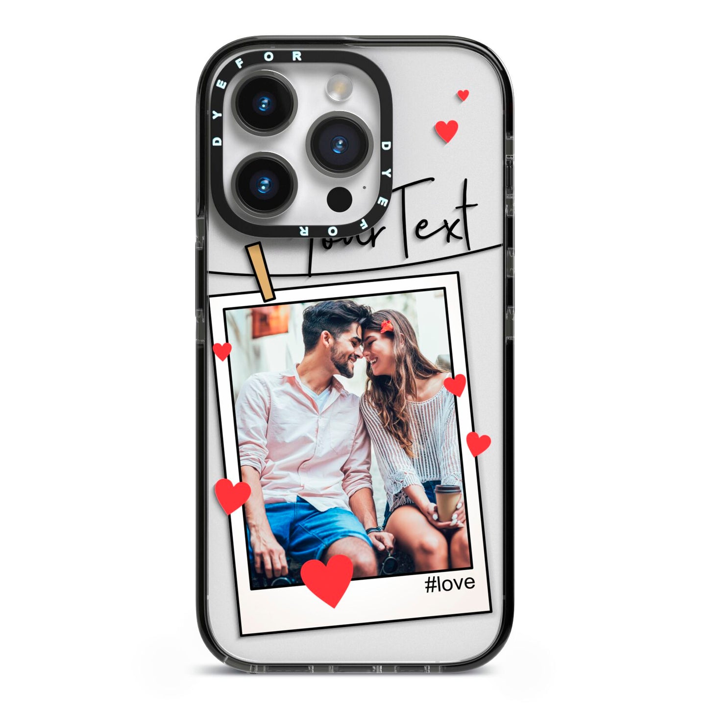 Valentine s Photo iPhone 14 Pro Black Impact Case on Silver phone