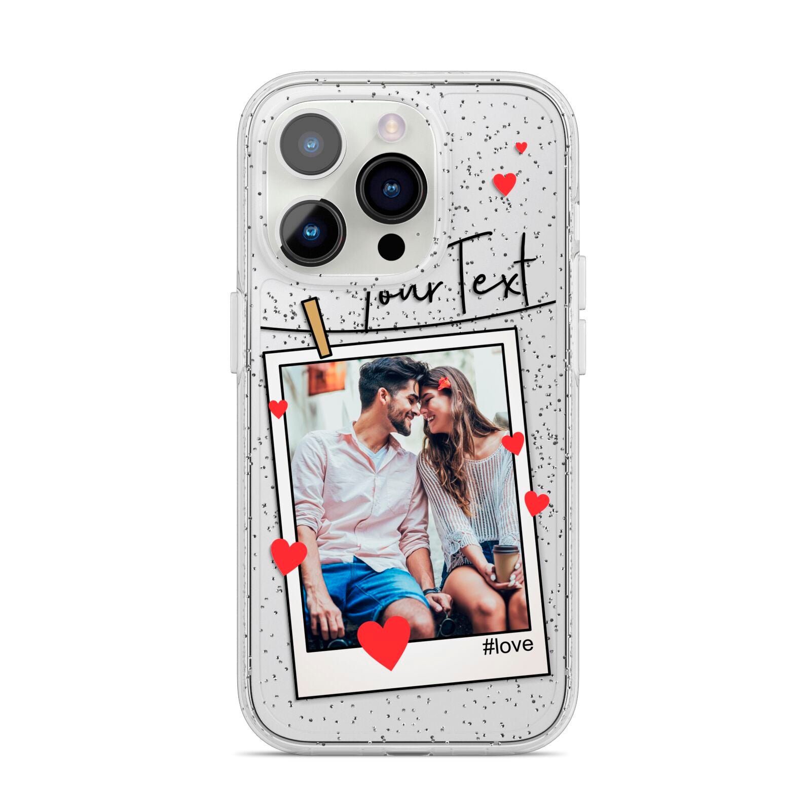 Valentine s Photo iPhone 14 Pro Glitter Tough Case Silver