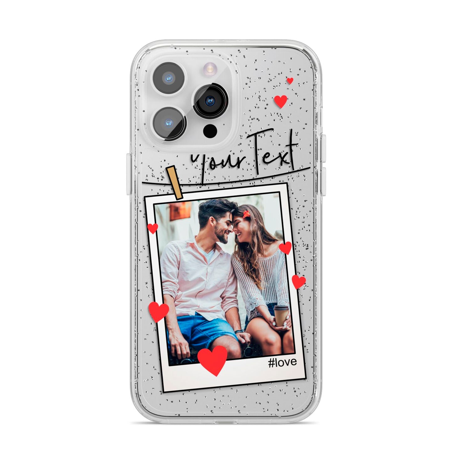Valentine s Photo iPhone 14 Pro Max Glitter Tough Case Silver