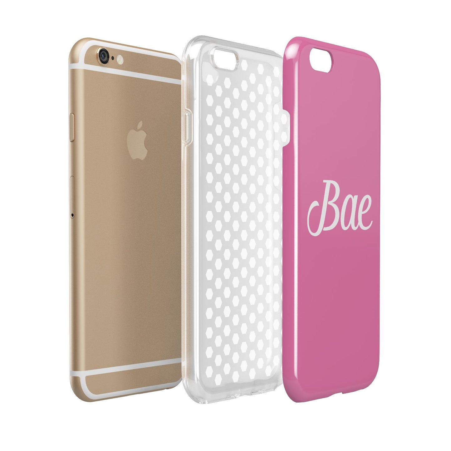 Valentines Bae Text Pink Apple iPhone 6 3D Tough Case Expanded view