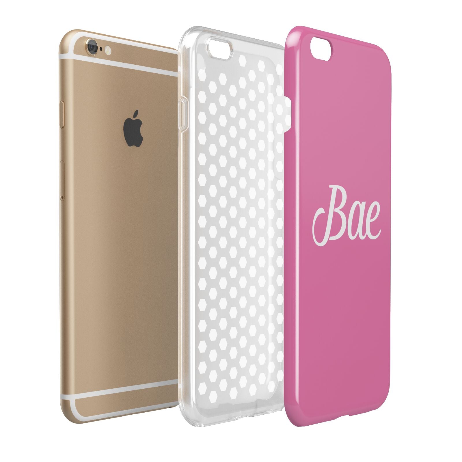 Valentines Bae Text Pink Apple iPhone 6 Plus 3D Tough Case Expand Detail Image