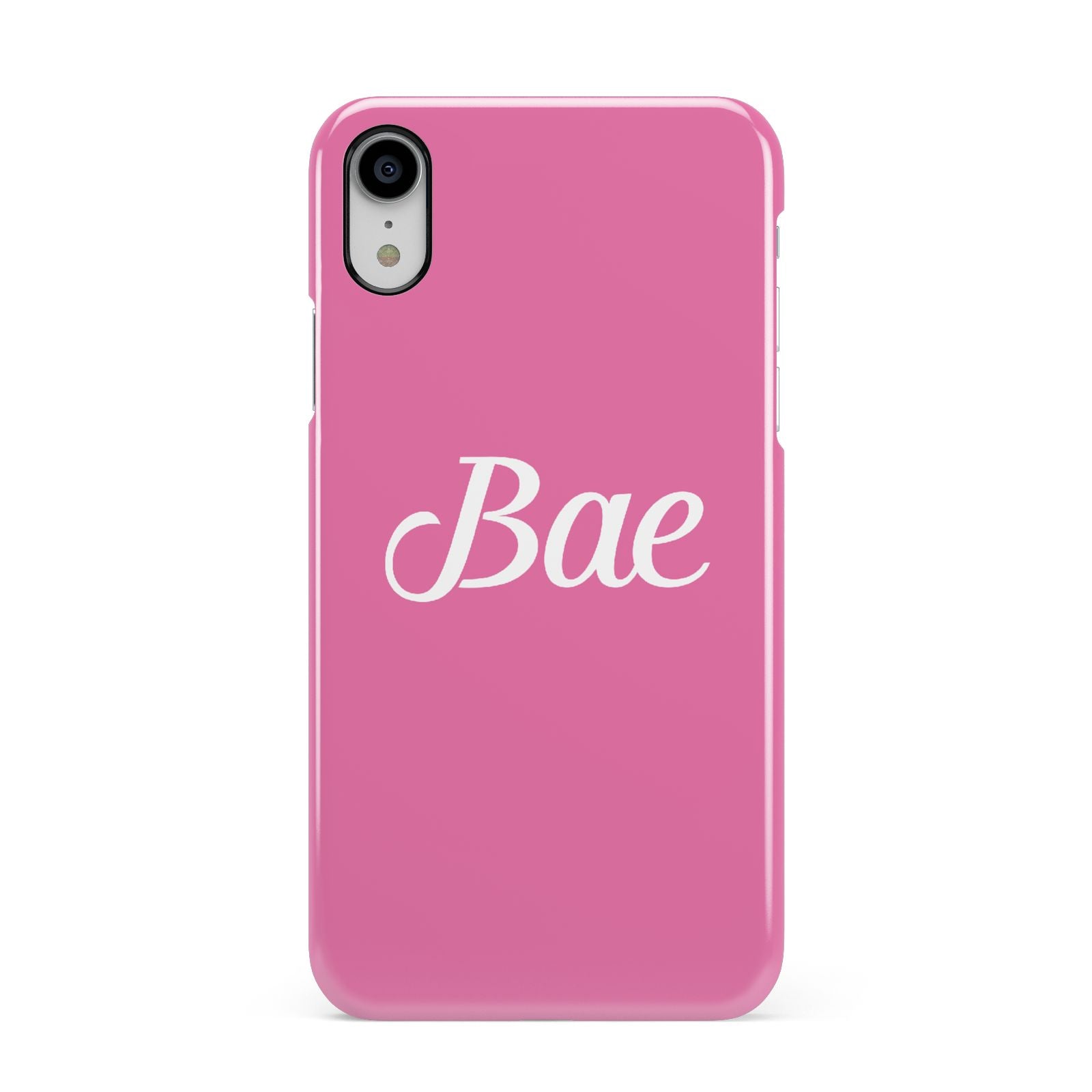 Valentines Bae Text Pink Apple iPhone XR White 3D Snap Case