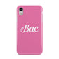 Valentines Bae Text Pink Apple iPhone XR White 3D Tough Case
