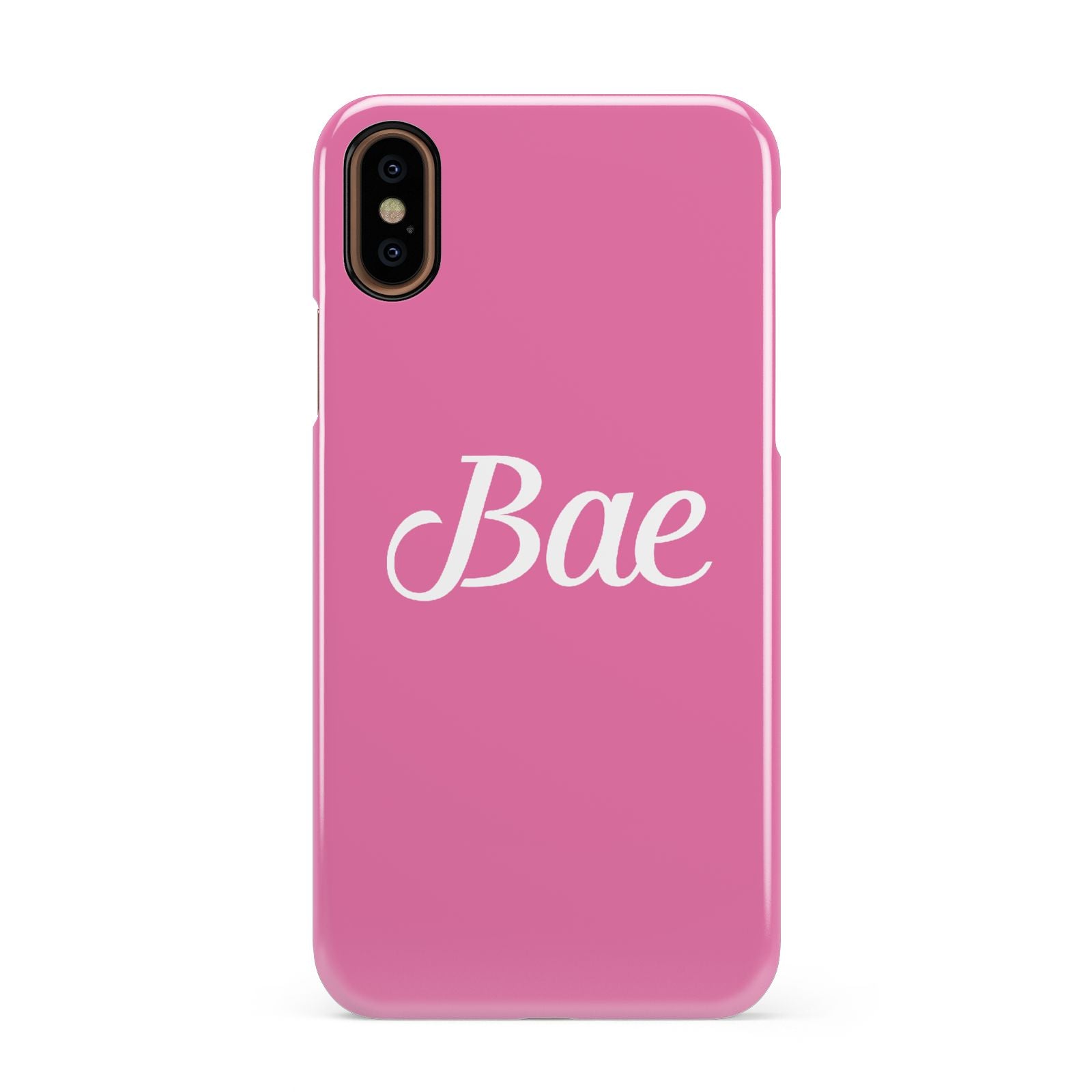 Valentines Bae Text Pink Apple iPhone XS 3D Snap Case