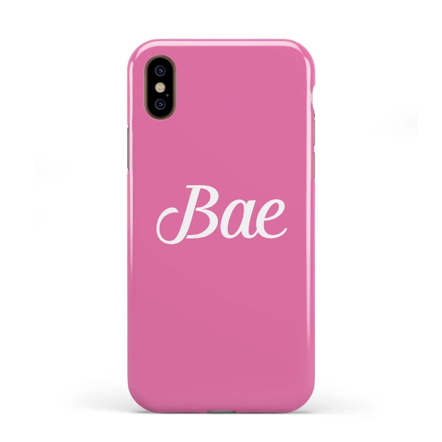 Valentines Bae Text Pink Apple iPhone XS 3D Tough