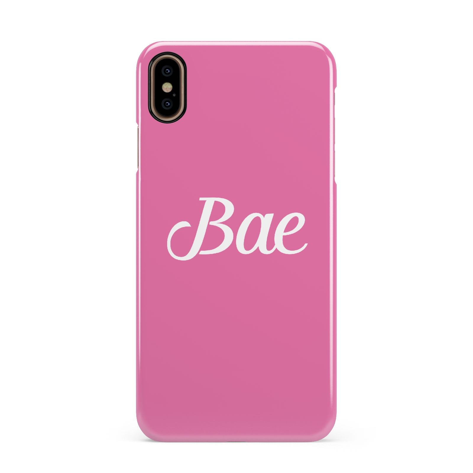 Valentines Bae Text Pink Apple iPhone Xs Max 3D Snap Case