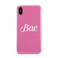 Valentines Bae Text Pink Apple iPhone Xs Max 3D Tough Case