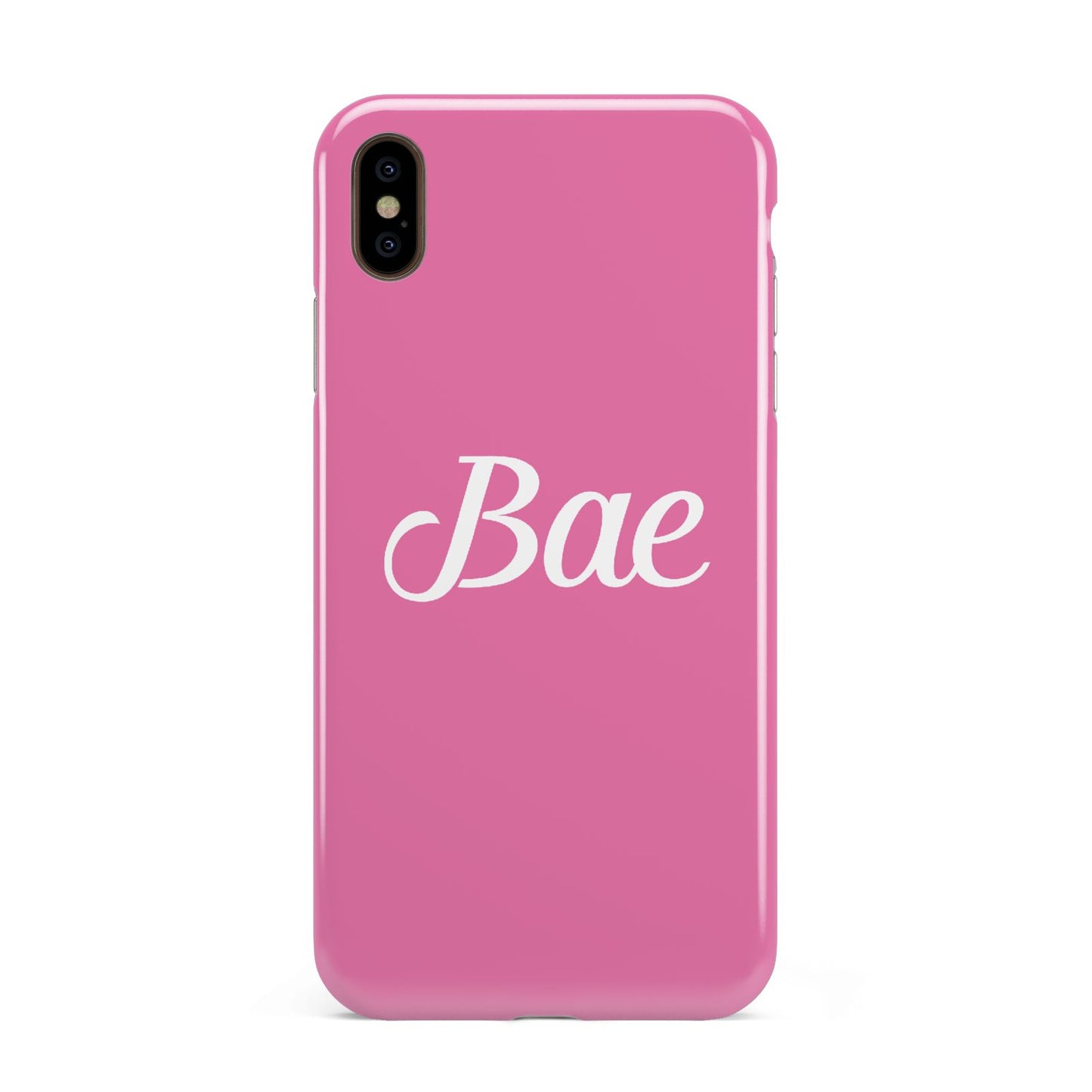 Valentines Bae Text Pink Apple iPhone Xs Max 3D Tough Case