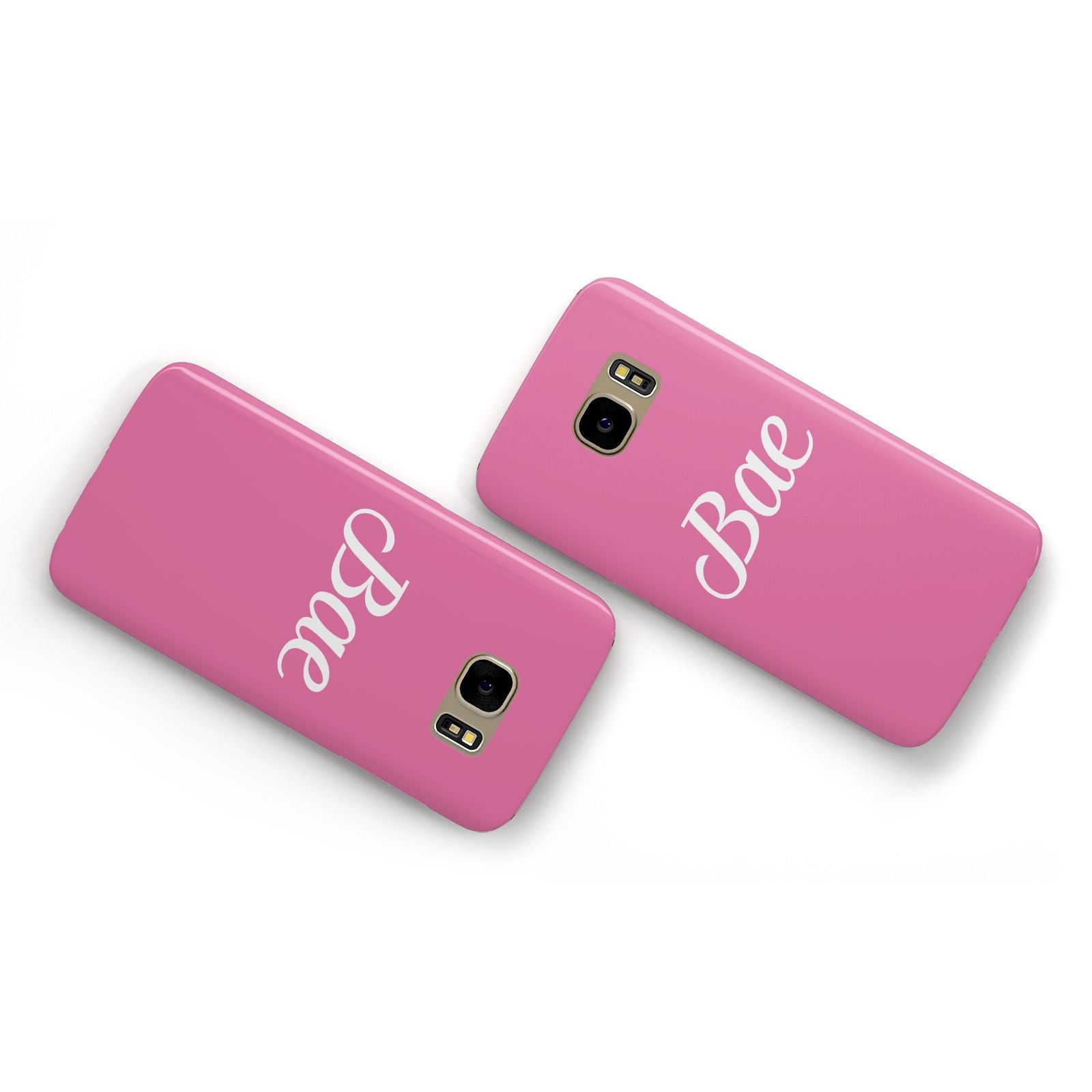 Valentines Bae Text Pink Samsung Galaxy Case Flat Overview