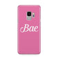 Valentines Bae Text Pink Samsung Galaxy S9 Case