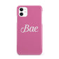 Valentines Bae Text Pink iPhone 11 3D Snap Case