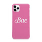 Valentines Bae Text Pink iPhone 11 Pro Max 3D Tough Case