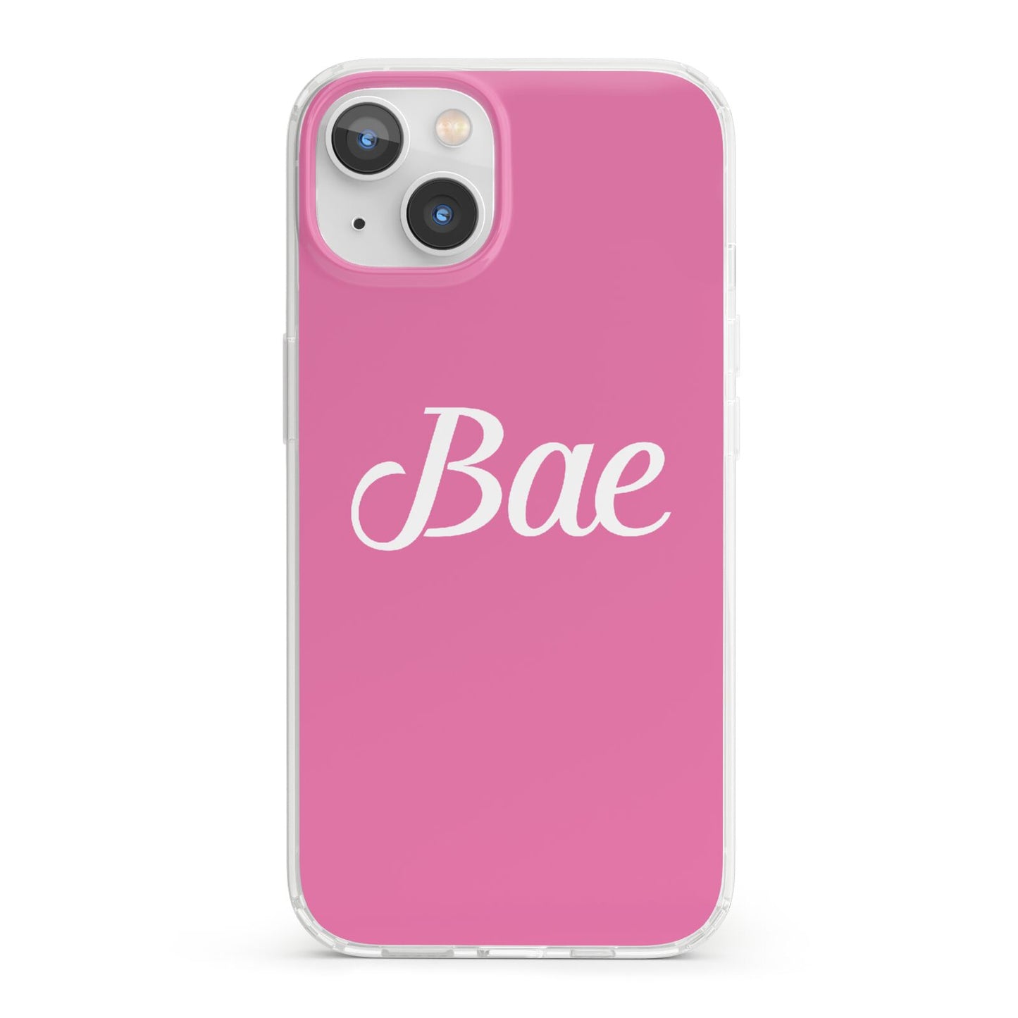 Valentines Bae Text Pink iPhone 13 Clear Bumper Case
