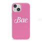 Valentines Bae Text Pink iPhone 13 Mini Clear Bumper Case