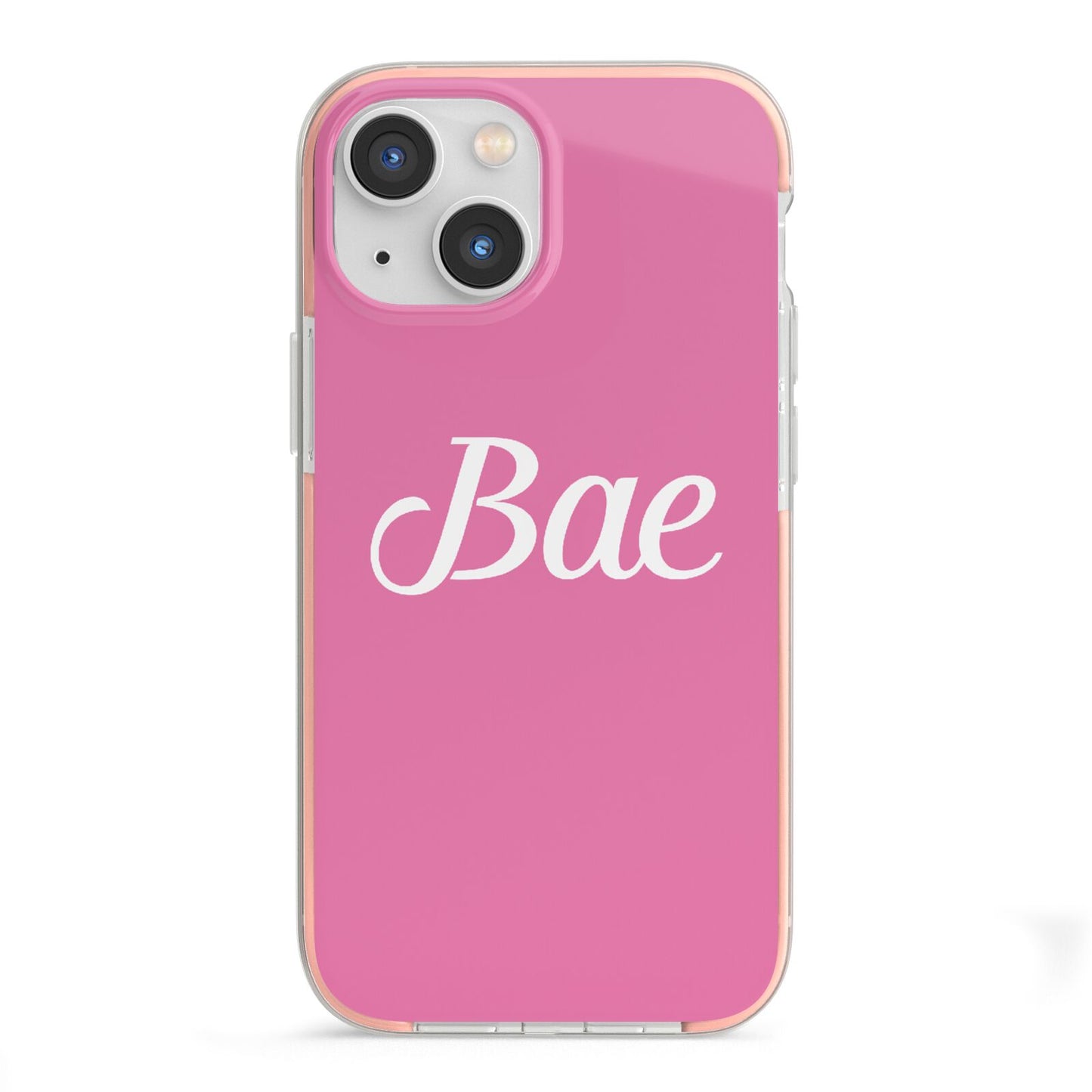 Valentines Bae Text Pink iPhone 13 Mini TPU Impact Case with Pink Edges
