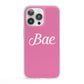 Valentines Bae Text Pink iPhone 13 Pro Clear Bumper Case