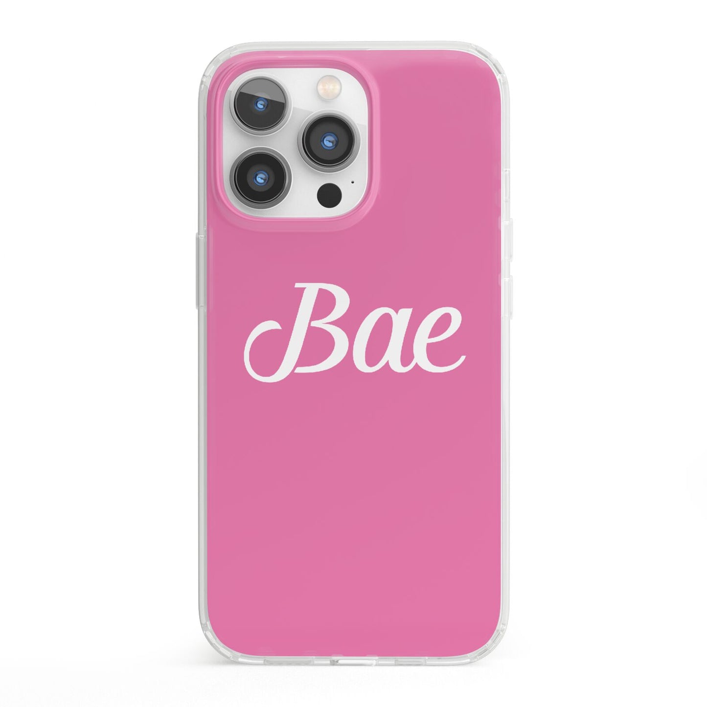 Valentines Bae Text Pink iPhone 13 Pro Clear Bumper Case