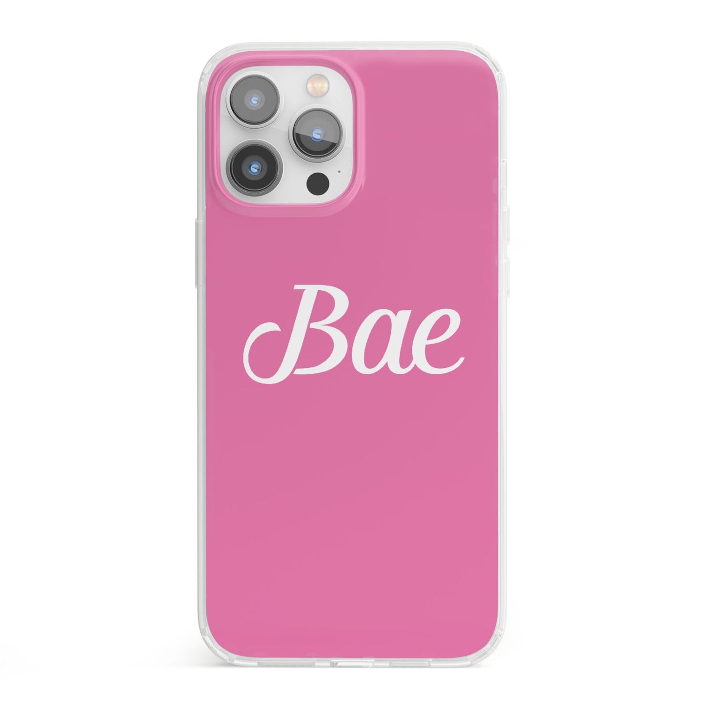 Valentines Bae Text Pink iPhone 13 Pro Max Clear Bumper Case