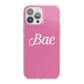 Valentines Bae Text Pink iPhone 13 Pro Max TPU Impact Case with White Edges