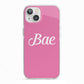 Valentines Bae Text Pink iPhone 13 TPU Impact Case with White Edges