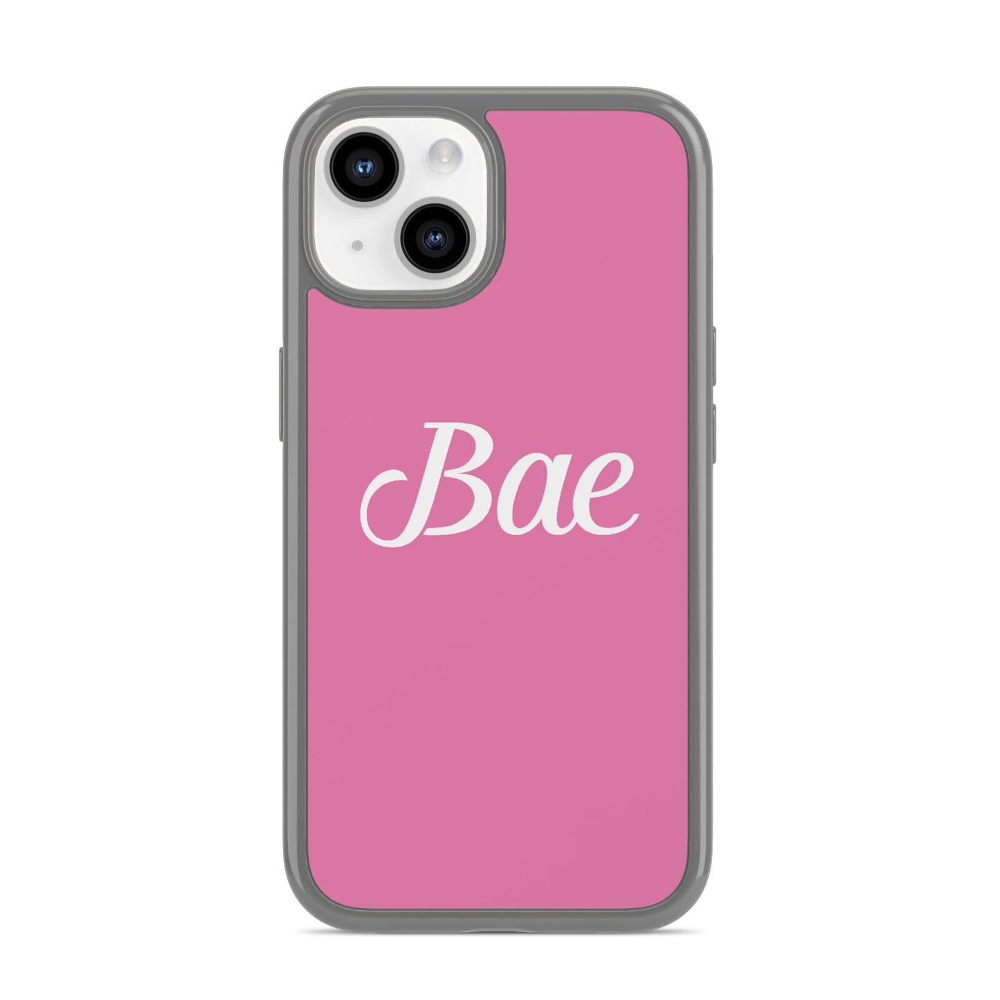Valentines Bae Text Pink iPhone 14 Clear Tough Case Starlight