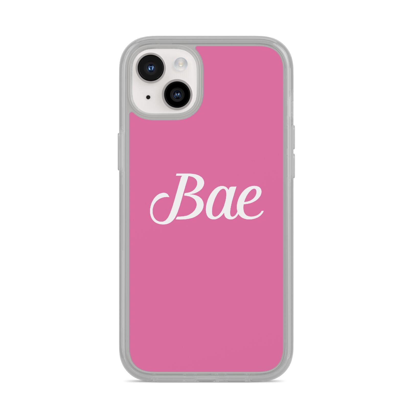 Valentines Bae Text Pink iPhone 14 Plus Clear Tough Case Starlight