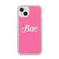 Valentines Bae Text Pink iPhone 14 Plus Glitter Tough Case Starlight