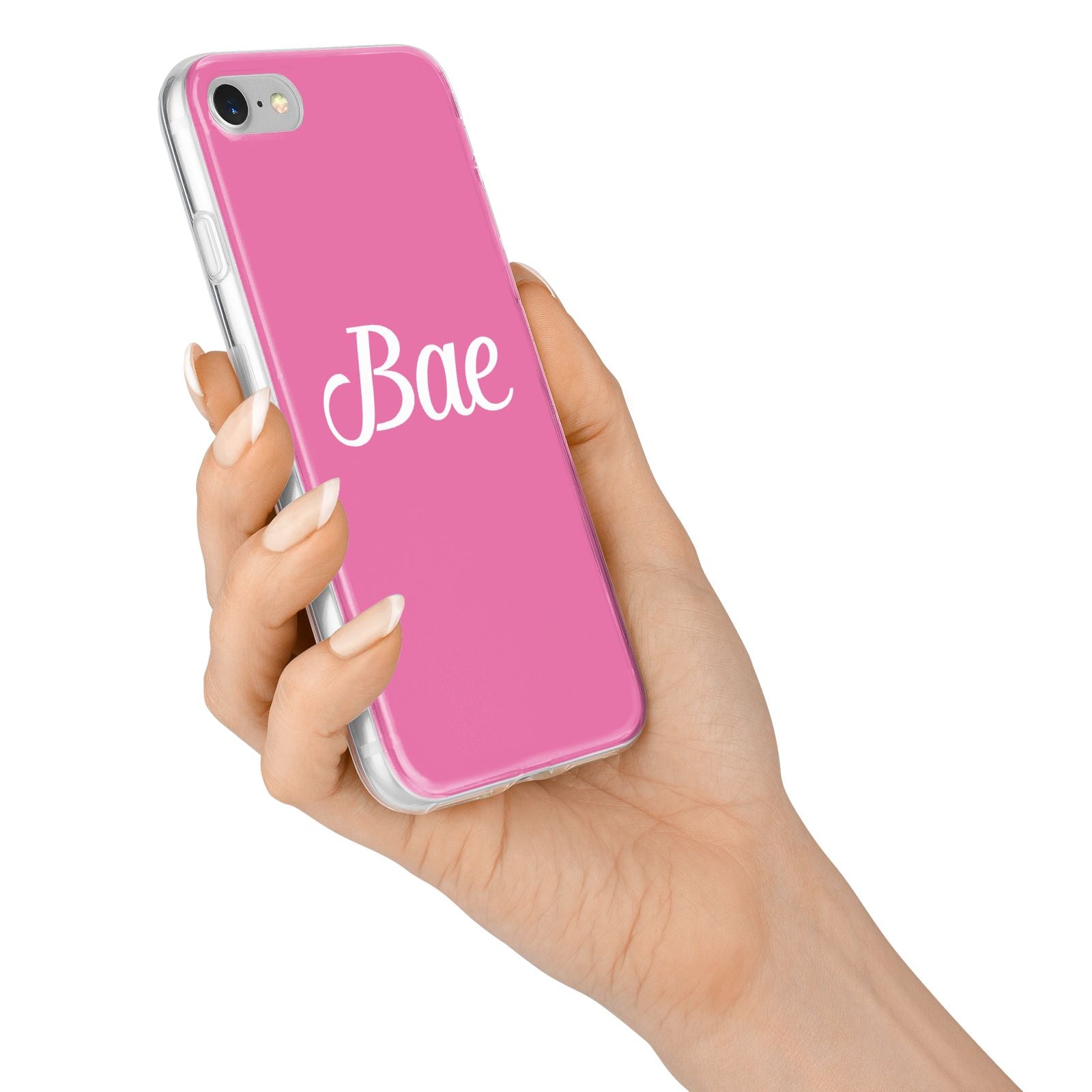 Valentines Bae Text Pink iPhone 7 Bumper Case on Silver iPhone Alternative Image