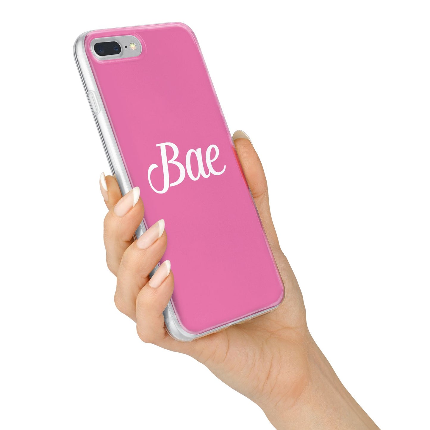 Valentines Bae Text Pink iPhone 7 Plus Bumper Case on Silver iPhone Alternative Image
