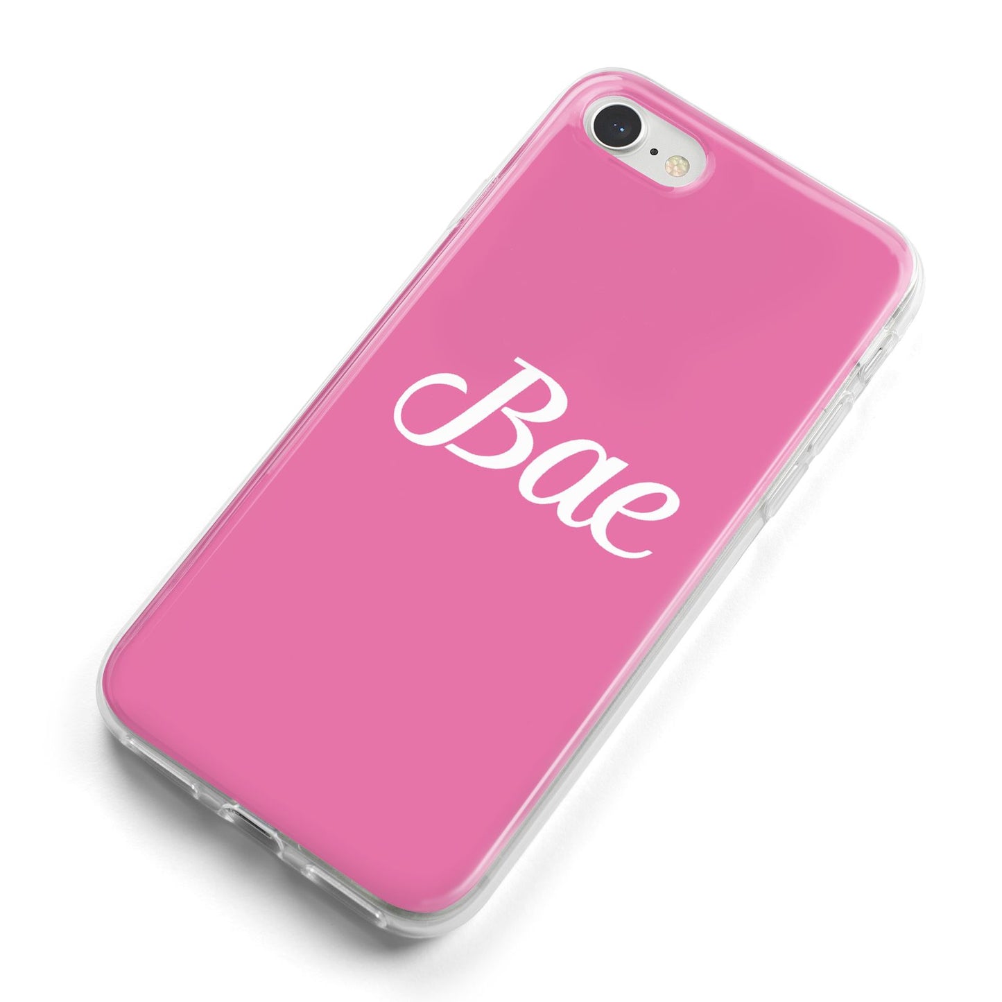 Valentines Bae Text Pink iPhone 8 Bumper Case on Silver iPhone Alternative Image