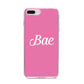 Valentines Bae Text Pink iPhone 8 Plus Bumper Case on Silver iPhone