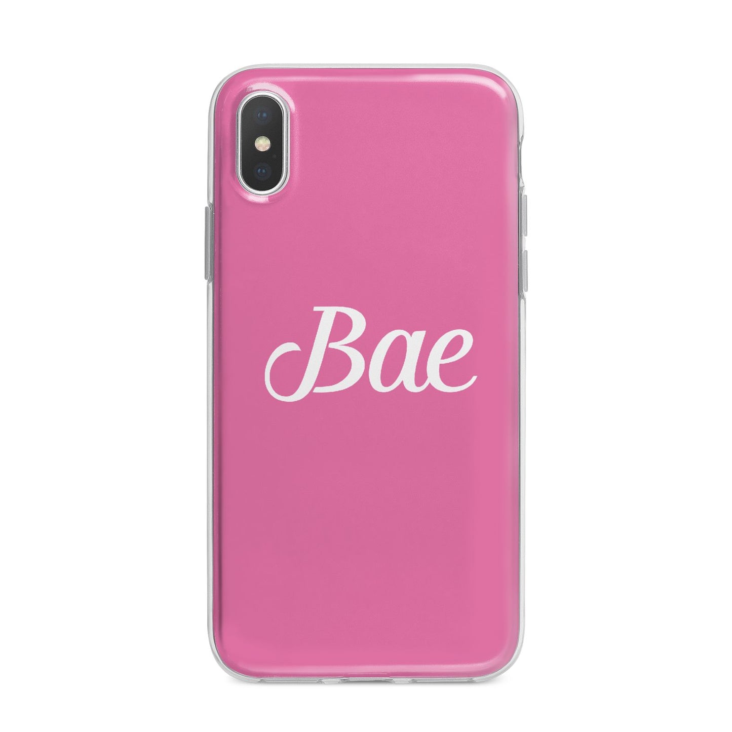 Valentines Bae Text Pink iPhone X Bumper Case on Silver iPhone Alternative Image 1