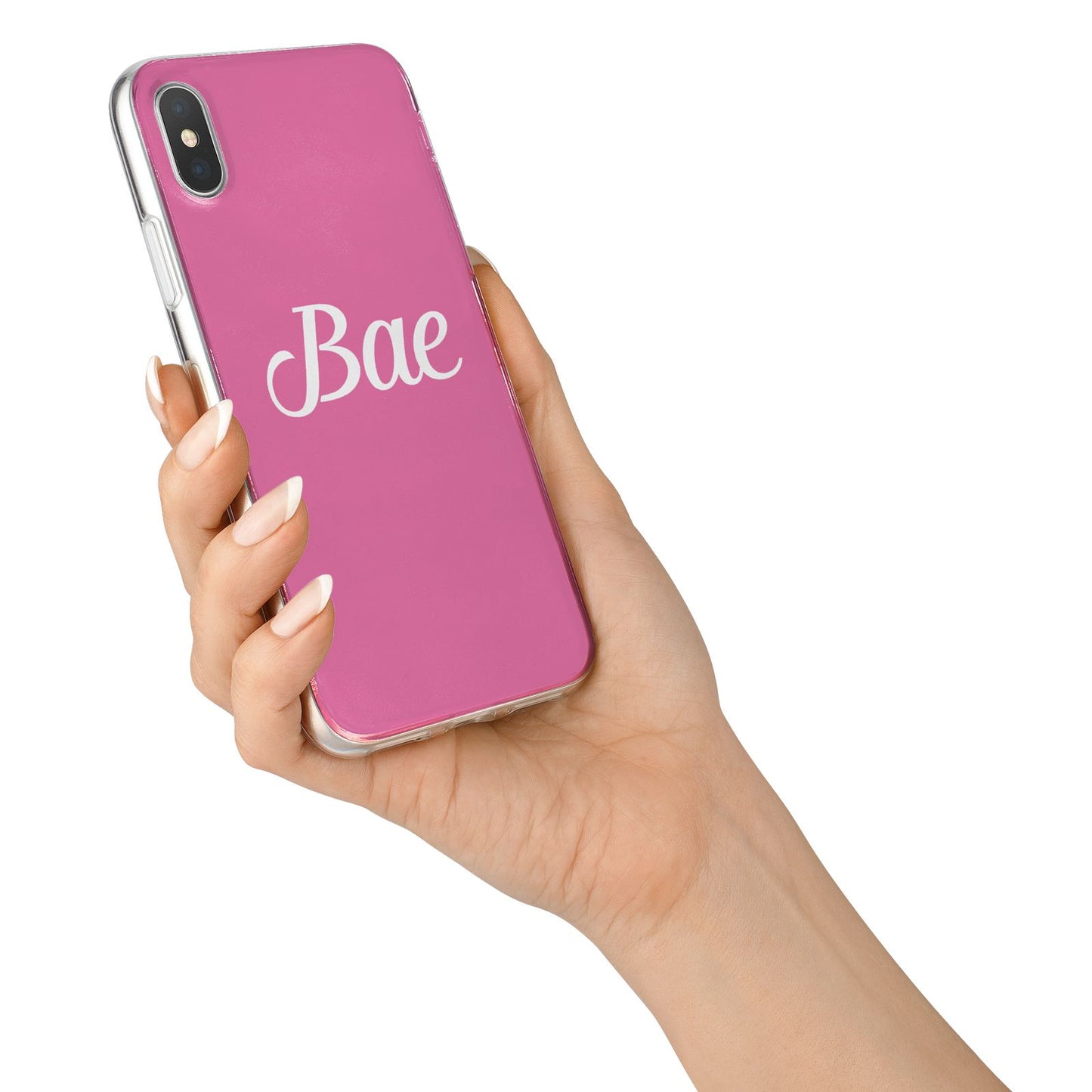Valentines Bae Text Pink iPhone X Bumper Case on Silver iPhone Alternative Image 2