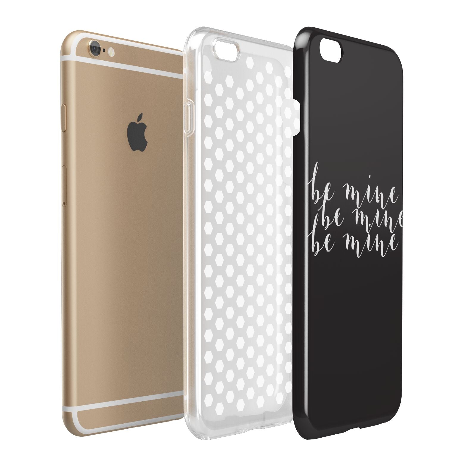 Valentines Be Mine Text Apple iPhone 6 Plus 3D Tough Case Expand Detail Image