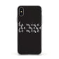 Valentines Be Mine Text Apple iPhone Xs Impact Case White Edge on Silver Phone