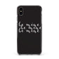 Valentines Be Mine Text Apple iPhone Xs Max Impact Case Black Edge on Silver Phone