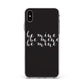 Valentines Be Mine Text Apple iPhone Xs Max Impact Case White Edge on Silver Phone