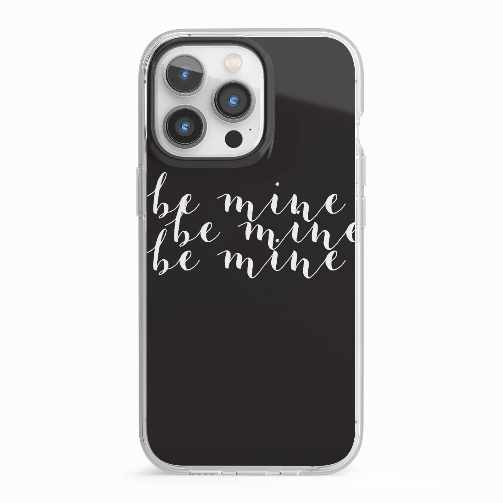 Valentines Be Mine Text iPhone 13 Pro TPU Impact Case with White Edges