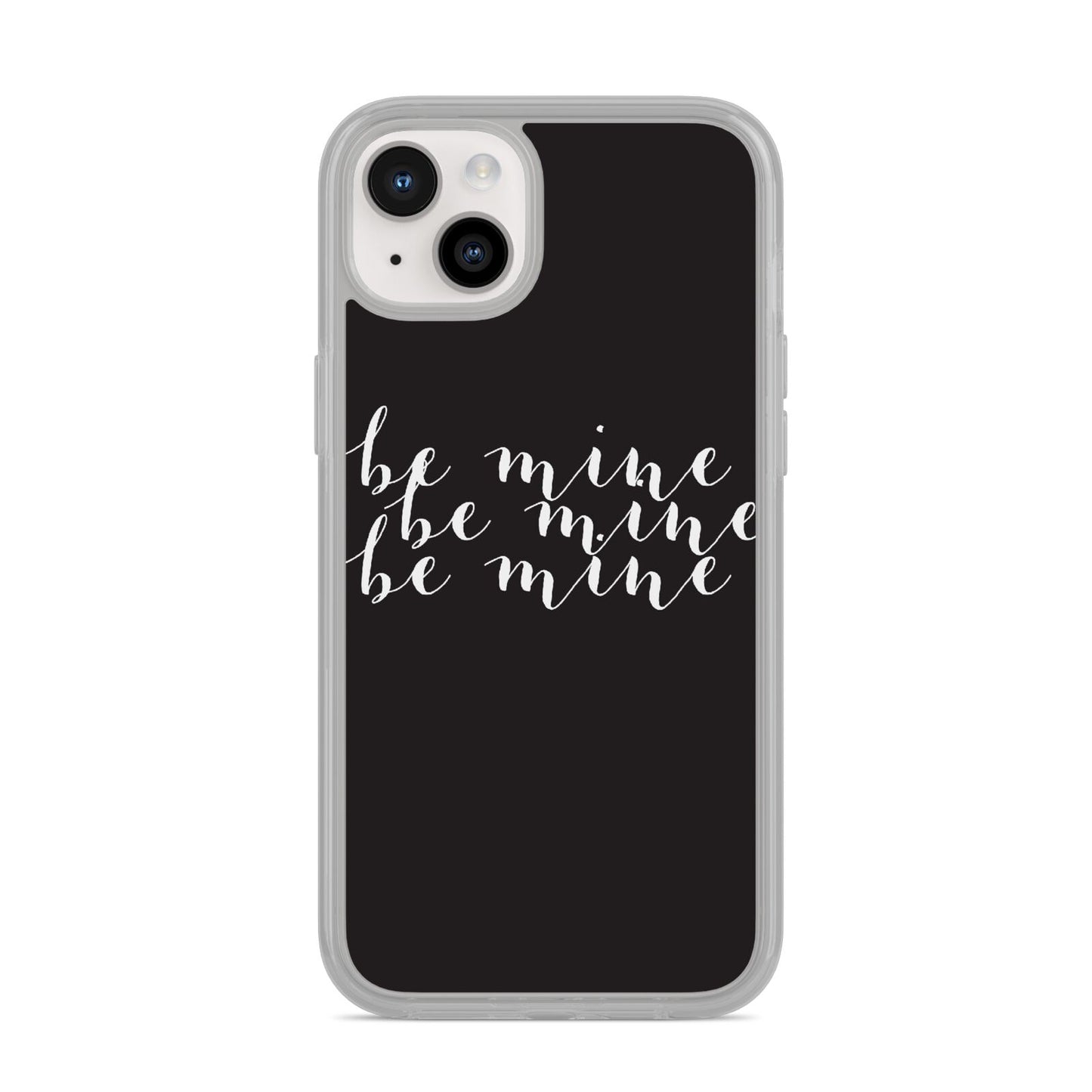 Valentines Be Mine Text iPhone 14 Plus Clear Tough Case Starlight