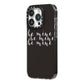 Valentines Be Mine Text iPhone 14 Pro Black Impact Case Side Angle on Silver phone