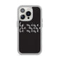 Valentines Be Mine Text iPhone 14 Pro Clear Tough Case Silver