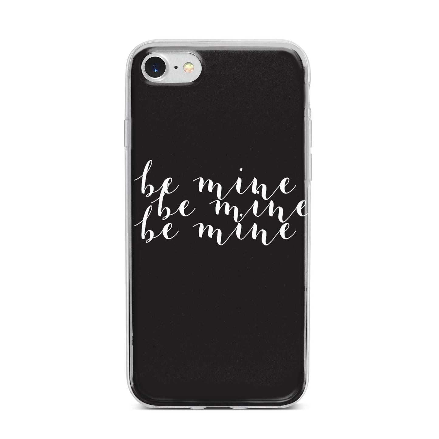 Valentines Be Mine Text iPhone 7 Bumper Case on Silver iPhone