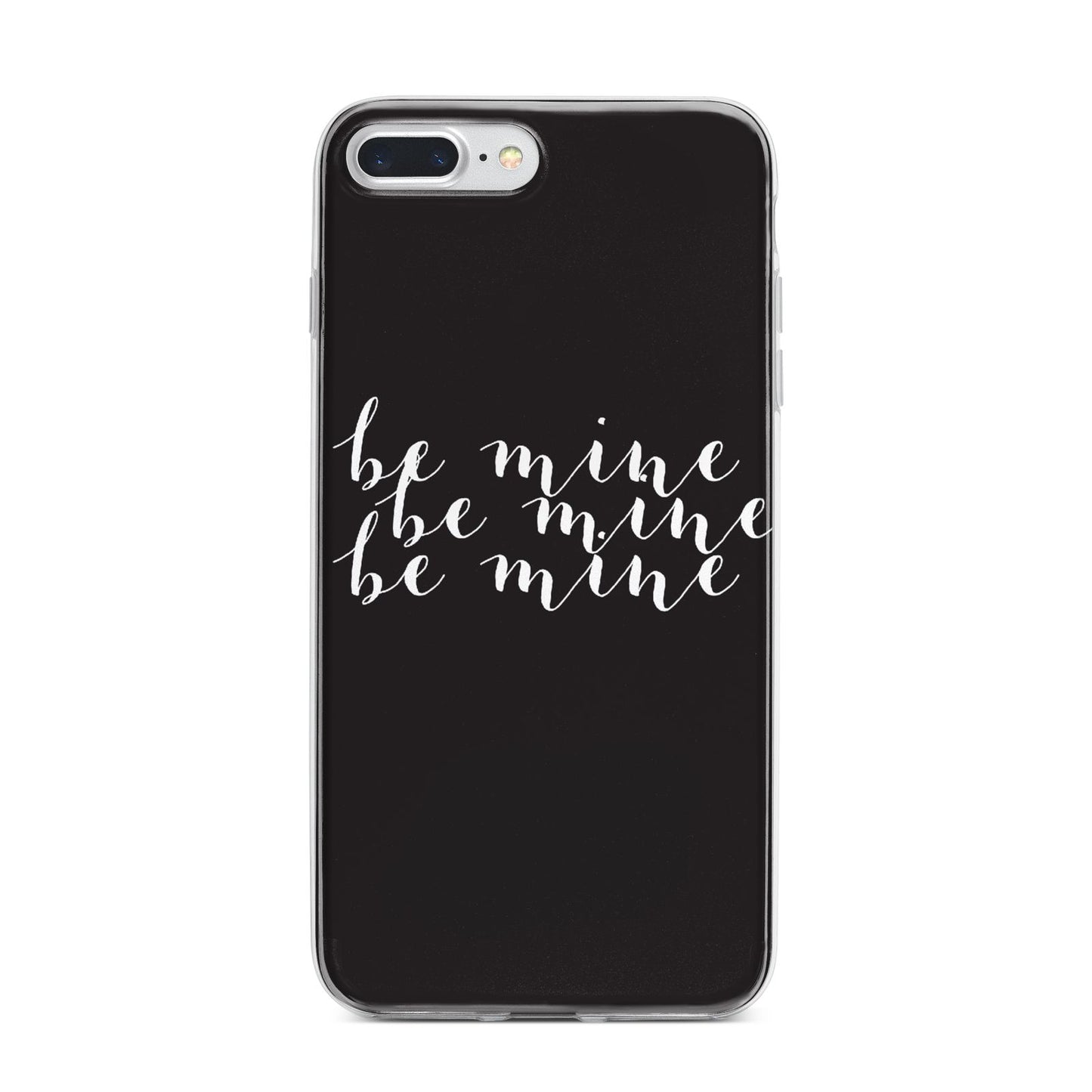 Valentines Be Mine Text iPhone 7 Plus Bumper Case on Silver iPhone