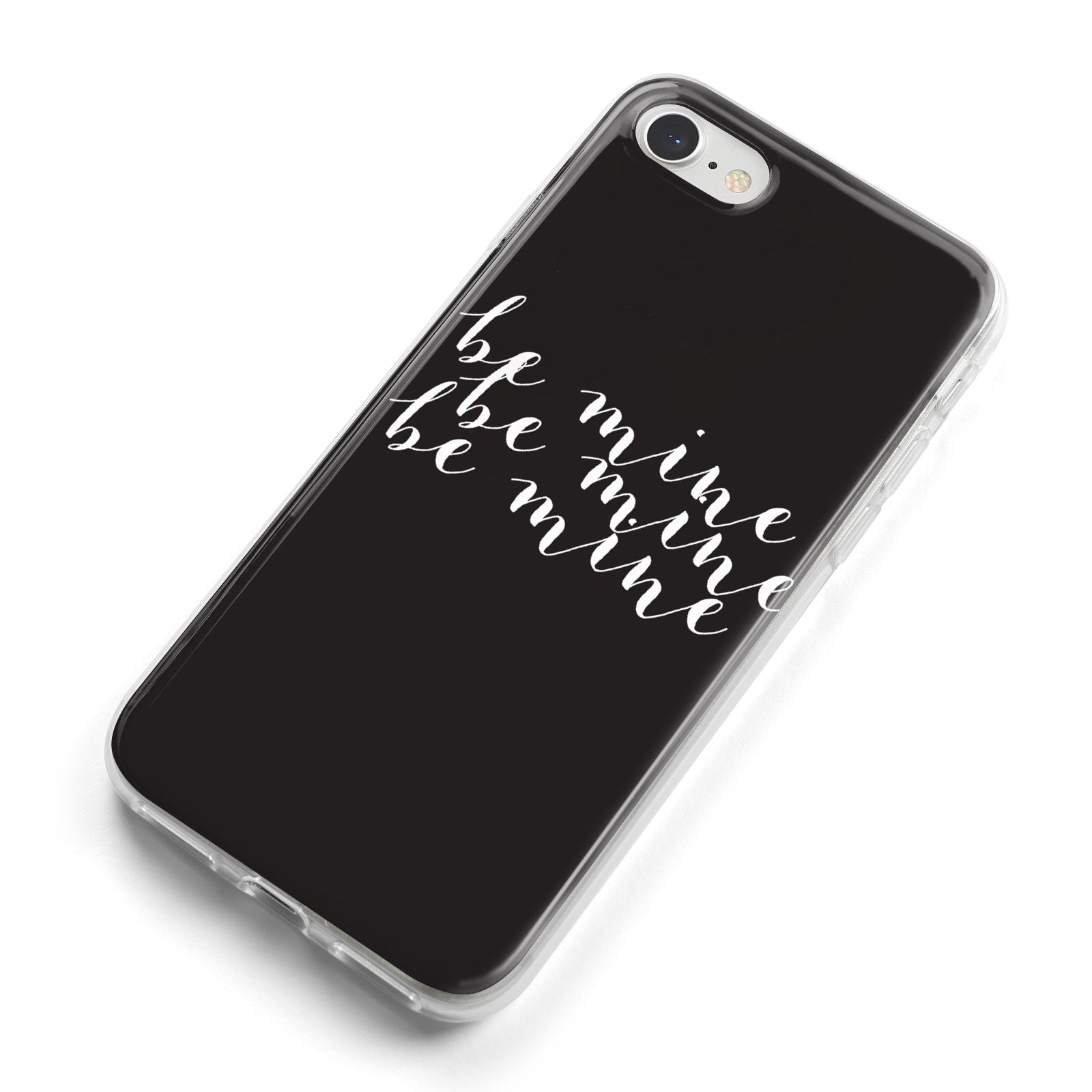 Valentines Be Mine Text iPhone 8 Bumper Case on Silver iPhone Alternative Image